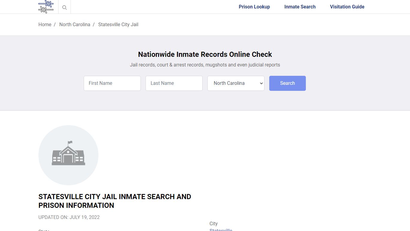 Statesville City Jail Inmate Search, Visitation, Phone no. & Mailing ...